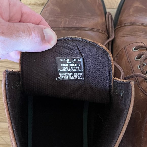 Eastland Mens High Fidelity Toe Cap Boots - Color Brown - Size 10D - Picture 6 of 9